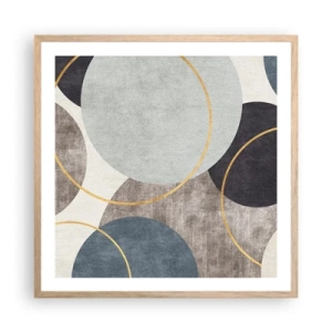 Affiche dans un chêne clair - Poster - Cercles sur cercles - 60x60 cm