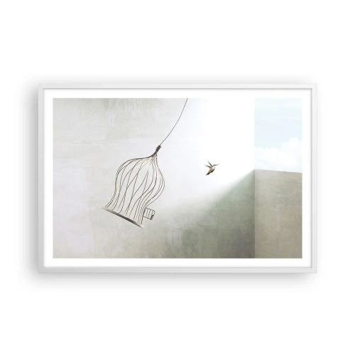 Affiche dans un cadre blanc - Poster - Dans son élément - 91x61 cm