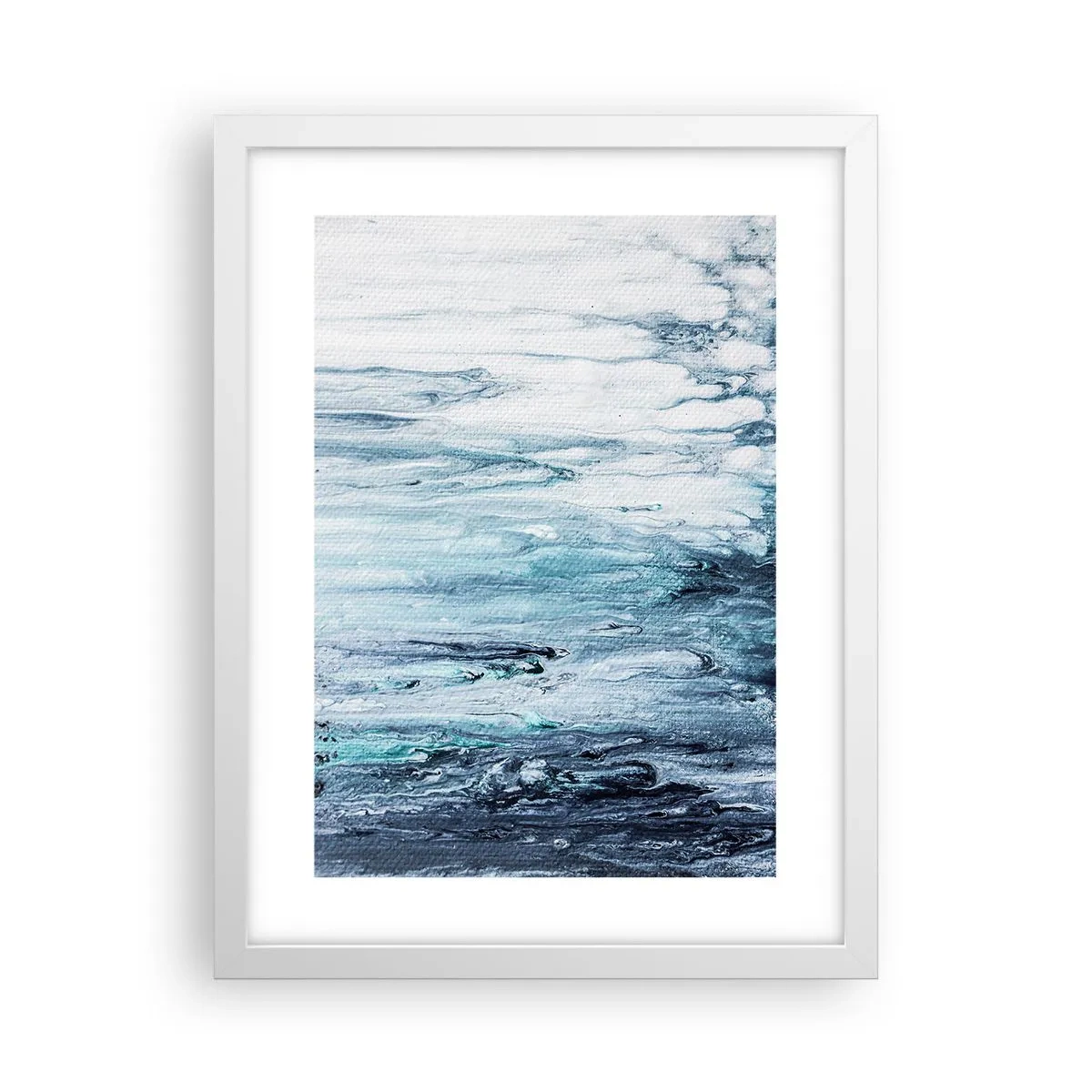 Affiche dans un cadre blanc - Poster - Une glace bleue - 30x40 cm