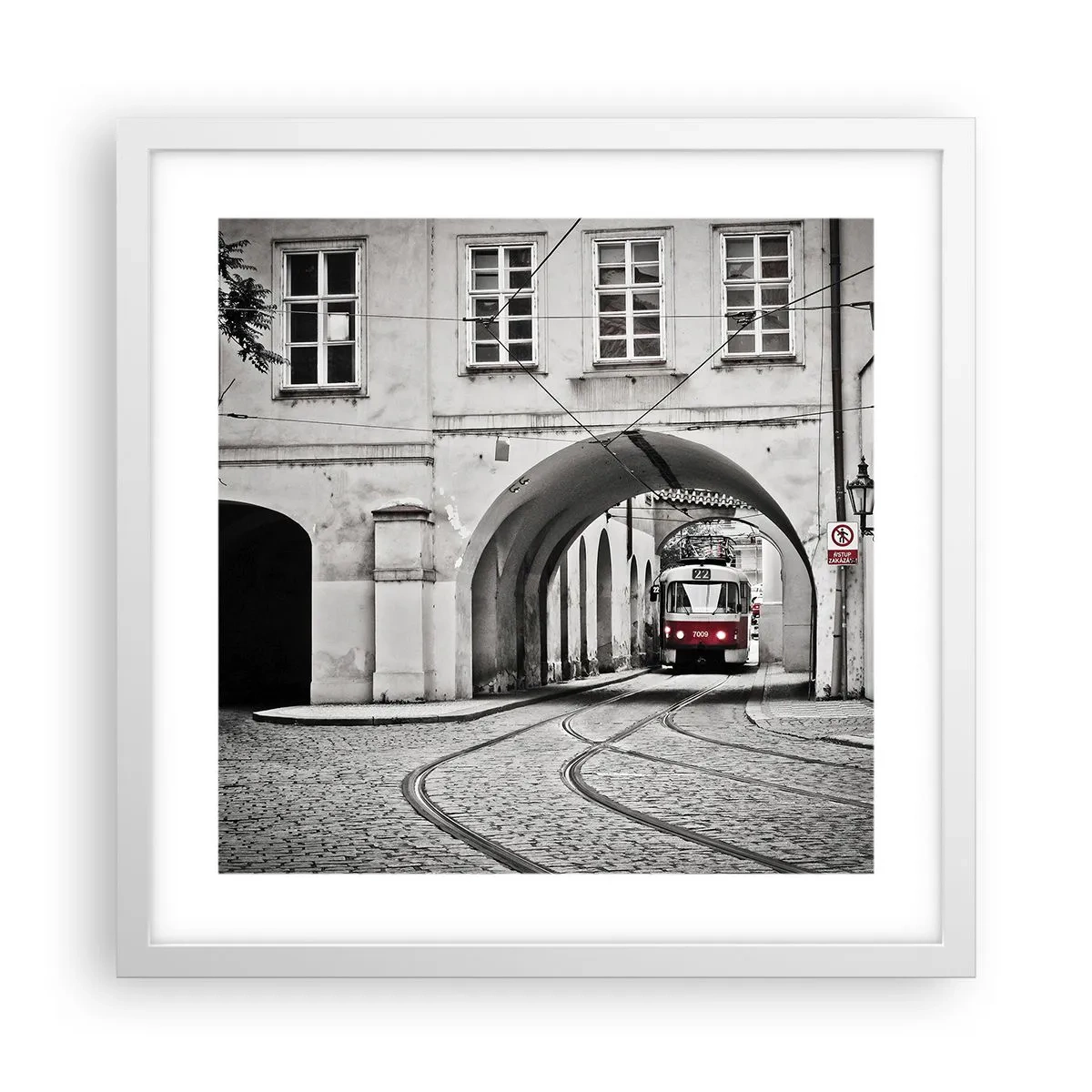 Affiche dans un cadre blanc - Poster - Dans le labyrinthe de la ville - 40x40 cm