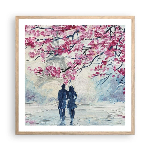 Affiche dans un chêne clair - Poster - Ballade romantique - 60x60 cm