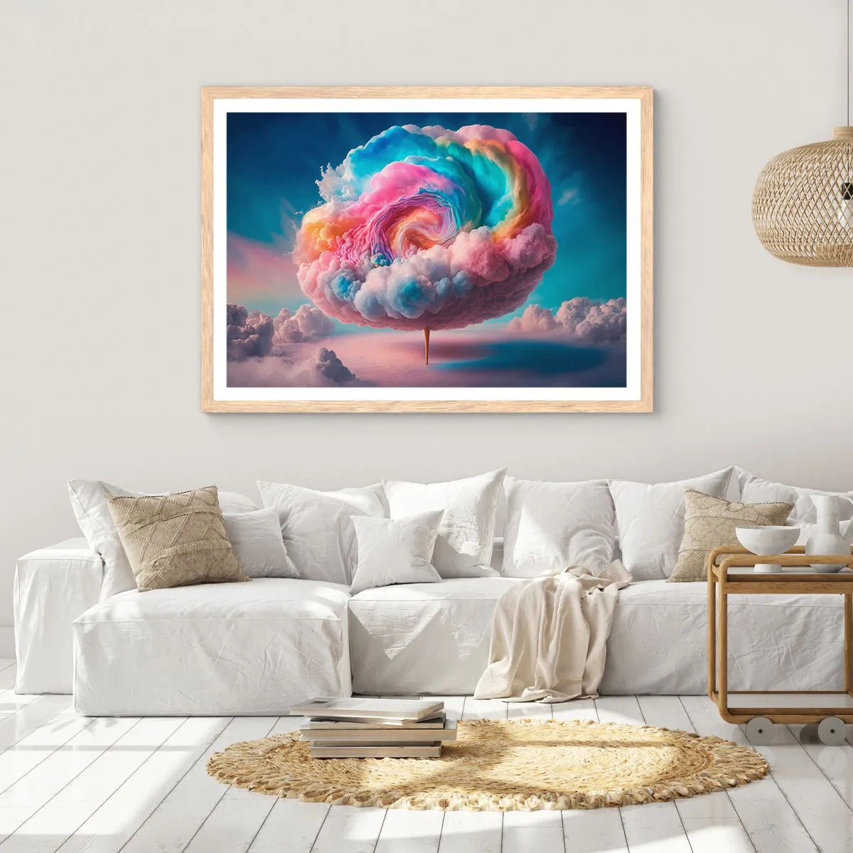 Affiche dans un chêne clair - Poster - Le rêve d'un parc d'attractions - 91x61 cm