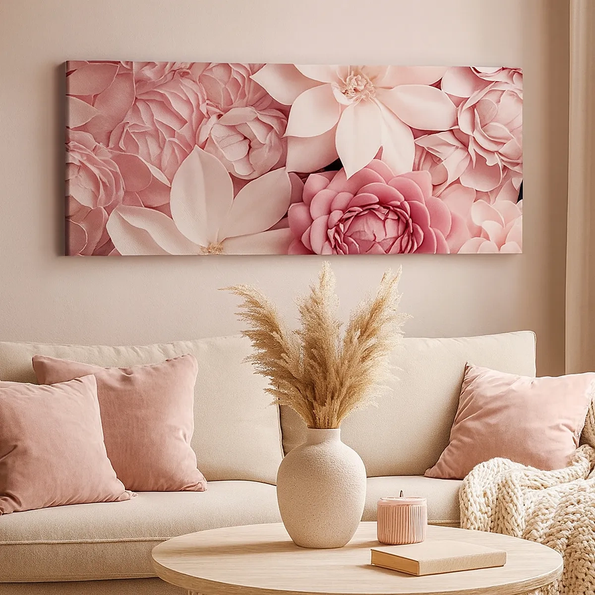Impression sur toile - Image sur toile - Dans les pétales roses - 30x30 cm