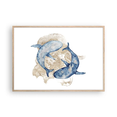 Affiche dans un chêne clair - Poster - Amis ou amoureux? - 100x70 cm