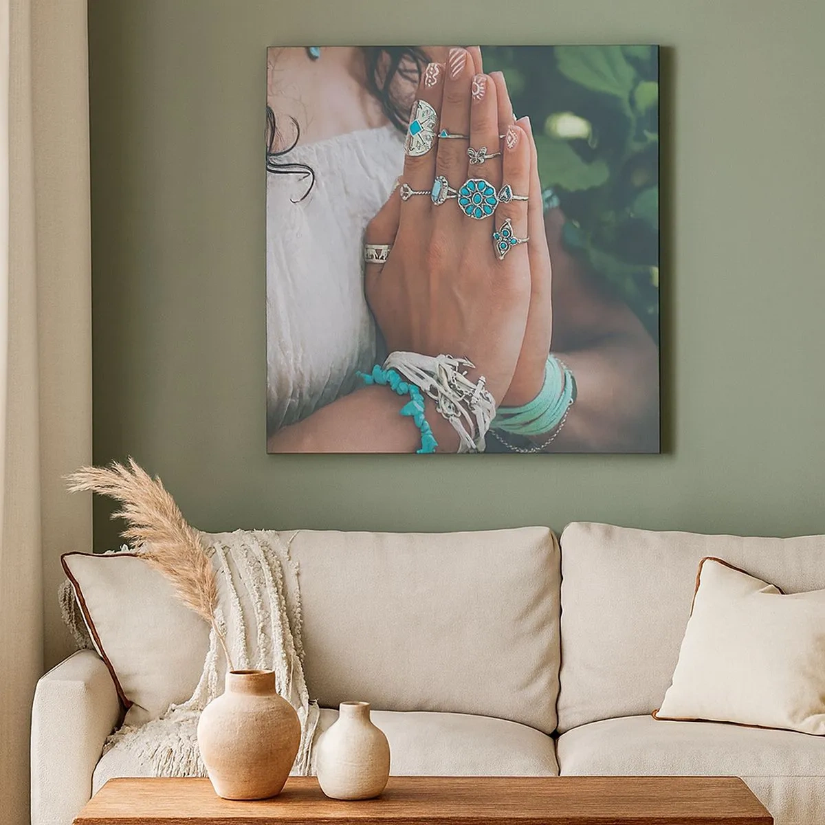 Impression sur toile - Image sur toile - Bienvenue au centre du bien-être - 30x30 cm