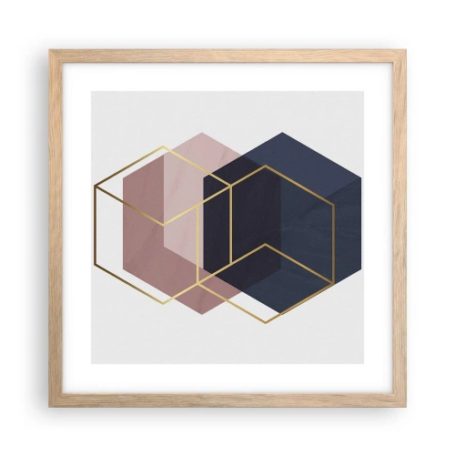 Affiche dans un chêne clair - Poster - Le pouvoir de la simplicité - 40x40 cm