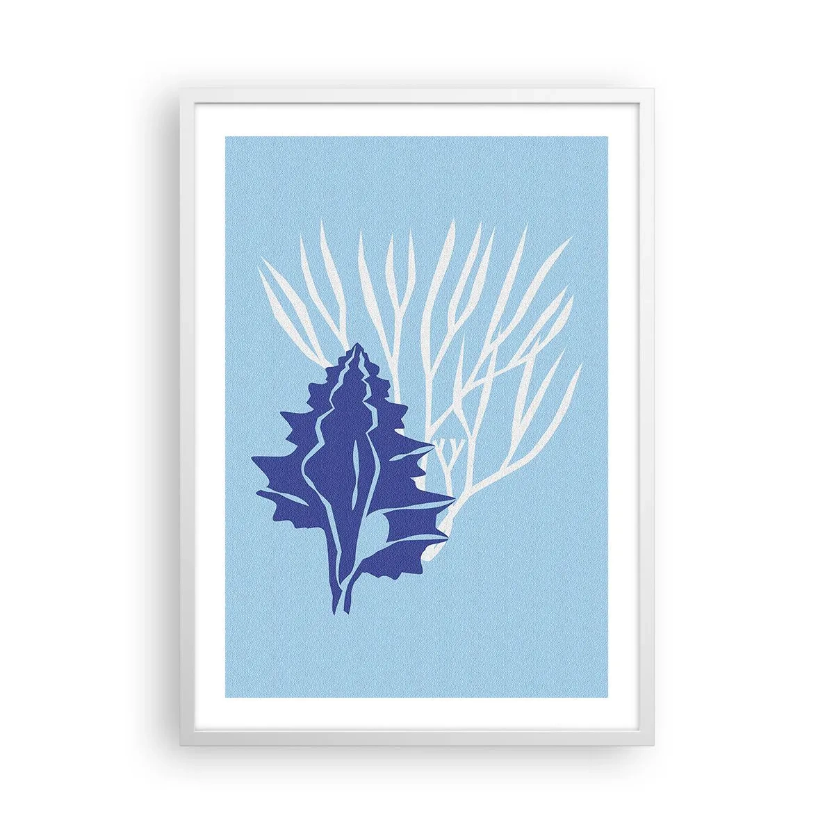 Affiche dans un cadre blanc - Poster - Formes feuillues - 50x70 cm