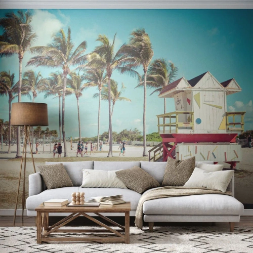 Papier Peint Photo Premium Canvas - Une belle journée devant toi - Paysage, Plage, Floride - 500x350 cm