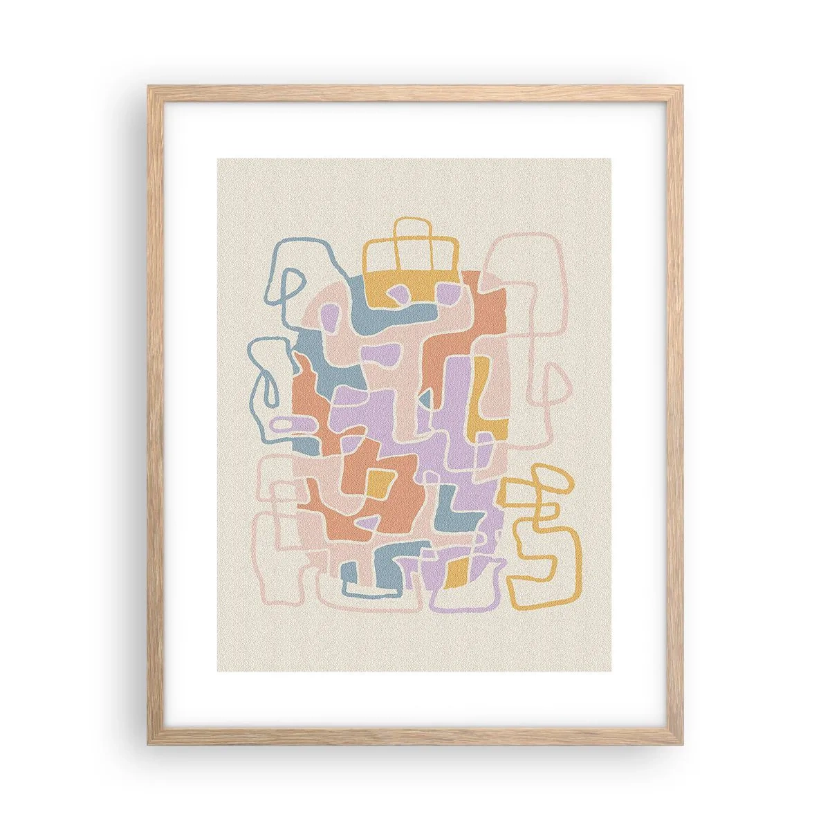 Affiche dans un chêne clair - Poster - Labyrinthe – une aventure joyeuse - 40x50 cm