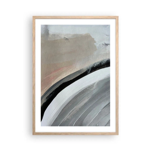 Affiche dans un chêne clair - Poster - Composition : arc de noir et gris - 50x70 cm