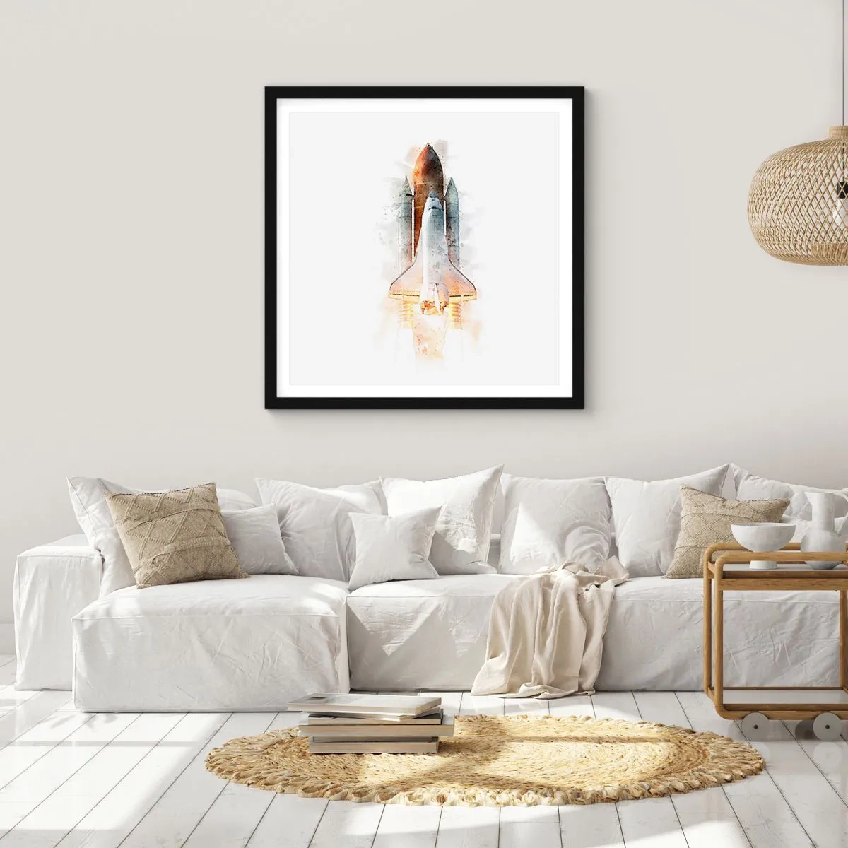 Affiche dans un cadre noir - Poster - Des explorateurs pour commencer - 60x60 cm