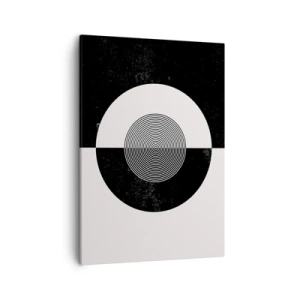 Impression sur toile - Image sur toile - Motif graphique contrasté noir et blanc - 50x70cm - Harmonie de noir et blanc - Décoration murale moderne pour le salon et la chambre ARTTOR