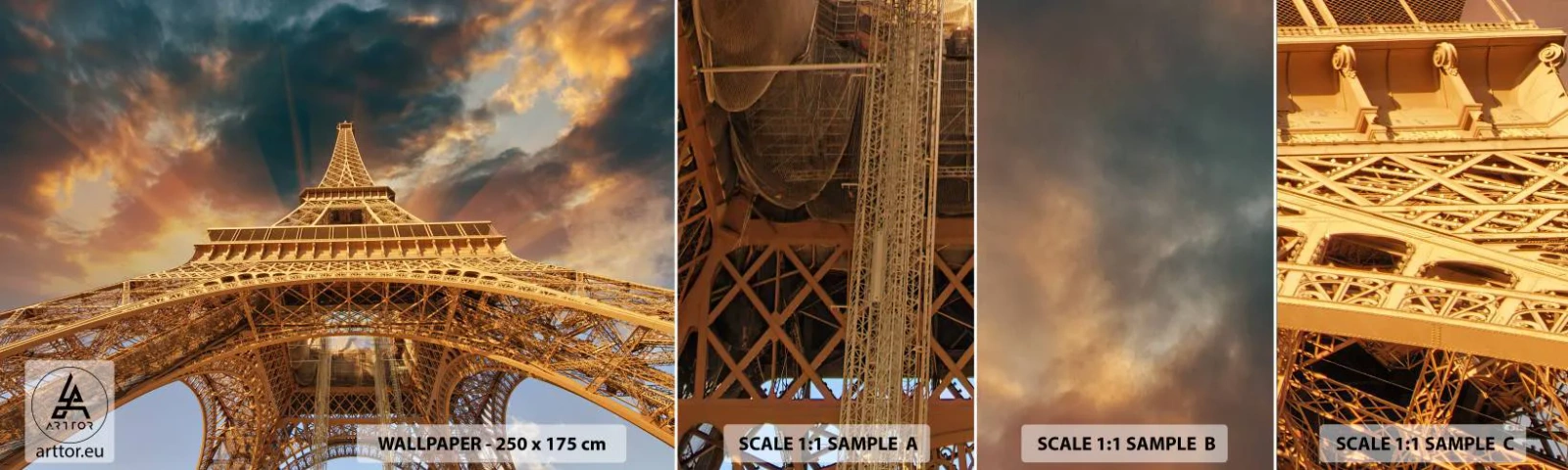 Échantillon De Papier Peint Standard Eco - Comment l'humanité a atteint le ciel - tour Eiffel, Architecture, Paris - 100x30 cm