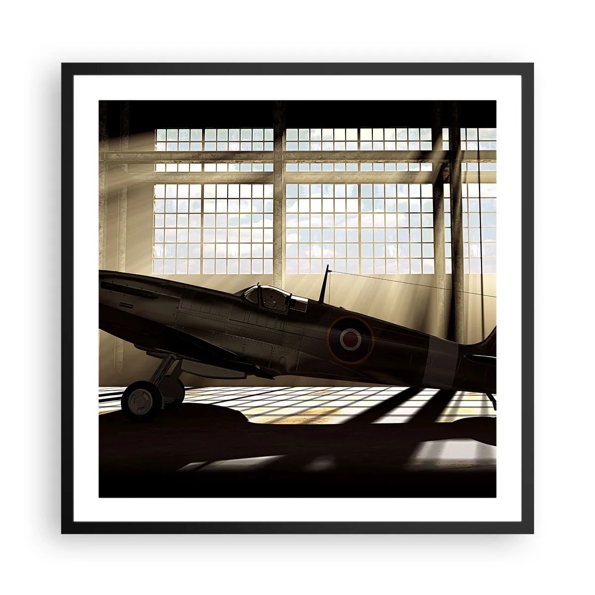 Affiche dans un cadre noir - Poster - Le repos du guerrier - 60x60 cm