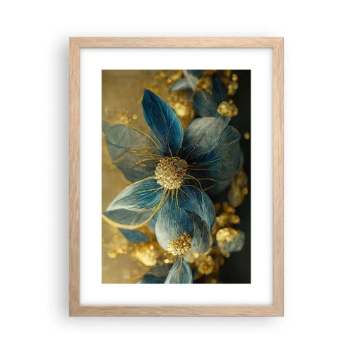 Affiche dans un chêne clair - Poster - Fleurir avec de l'or - 30x40 cm