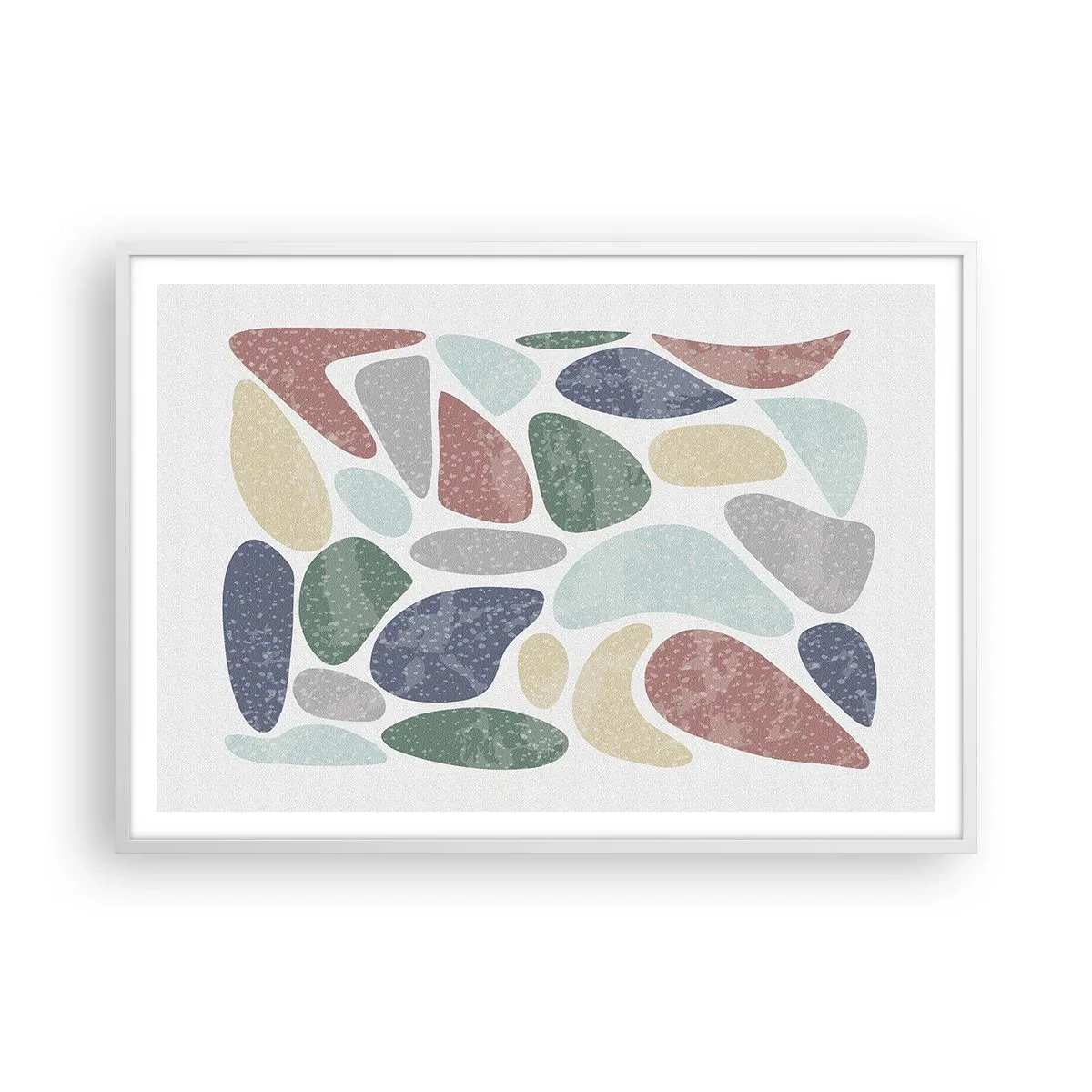 Affiche dans un cadre blanc - Poster - Une mosaïque de couleurs poudrées - 100x70 cm