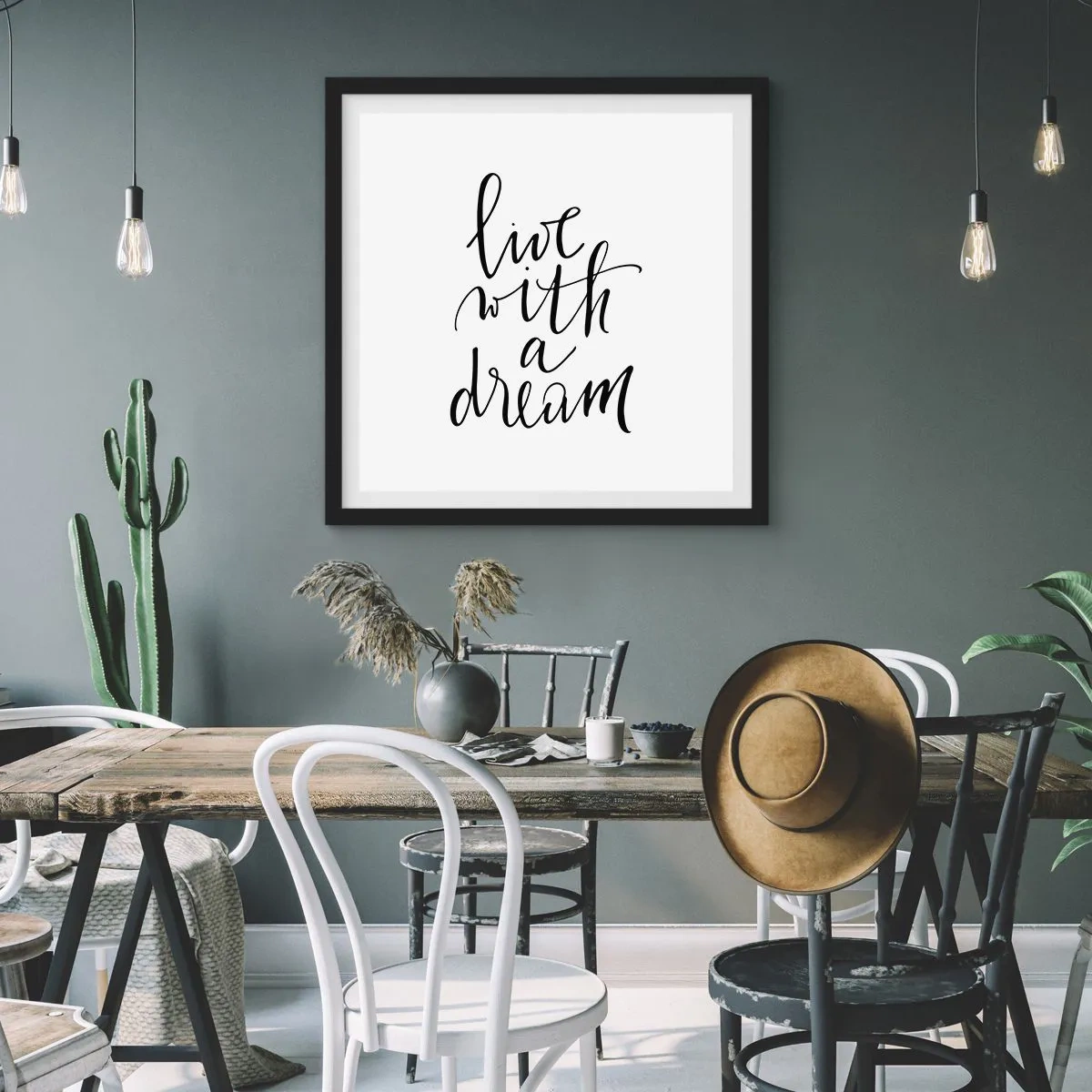 Affiche dans un cadre noir - Poster - Bien sur - 40x40 cm