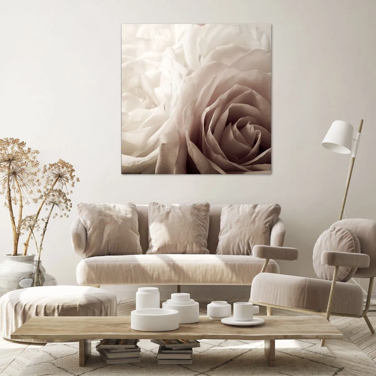 Impression sur toile - Image sur toile - Au coeur d'ue la rose - 40x40 cm