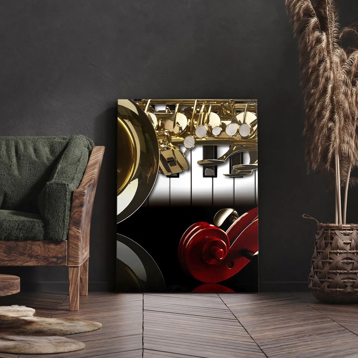 Impression sur toile - Image sur toile - Tôle, bois et ivoire - 45x80 cm