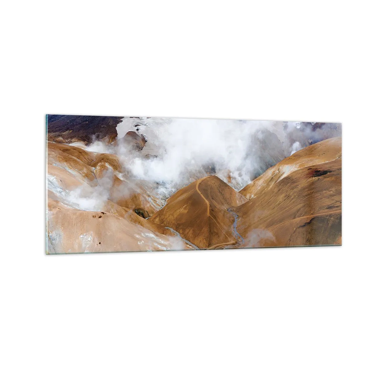 Impression sur verre - Image sur verre - Le charme brut de l'Islande - 100x40 cm
