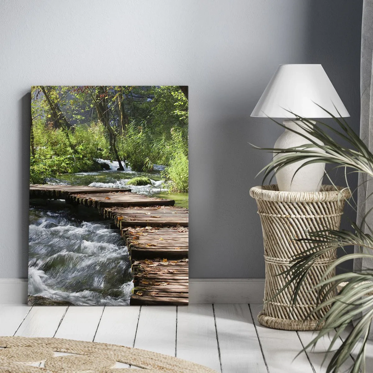 Impression sur toile - Image sur toile - Au-dessus de la cascade mousseuse - 45x80 cm
