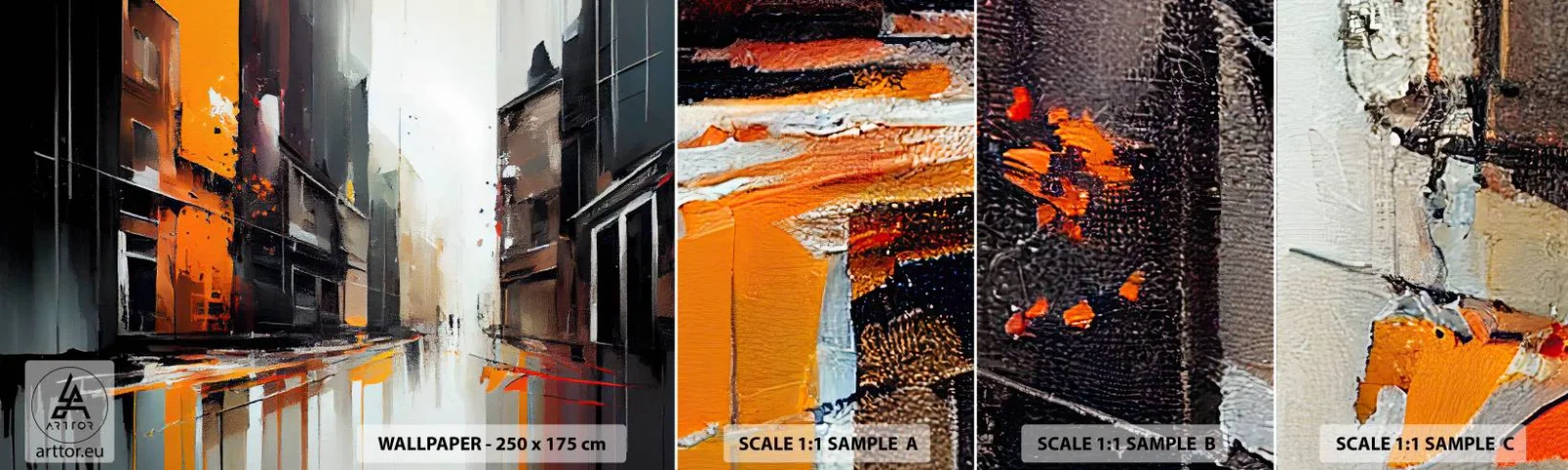 Échantillon de Papier Peint Autocollant Deluxe Sticker - Jour de pluie - Architecture, Art moderne, Ville - 100x30 cm