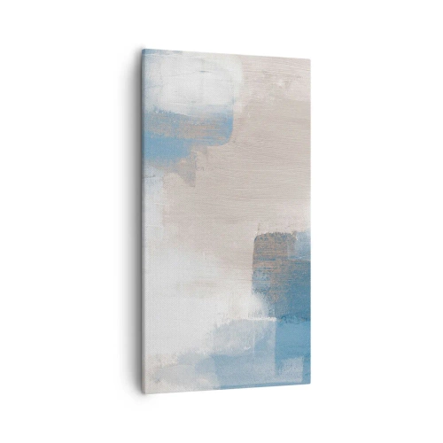 Impression sur toile - Image sur toile - Abstraction rose derrière un rideau de bleu - 55x100 cm