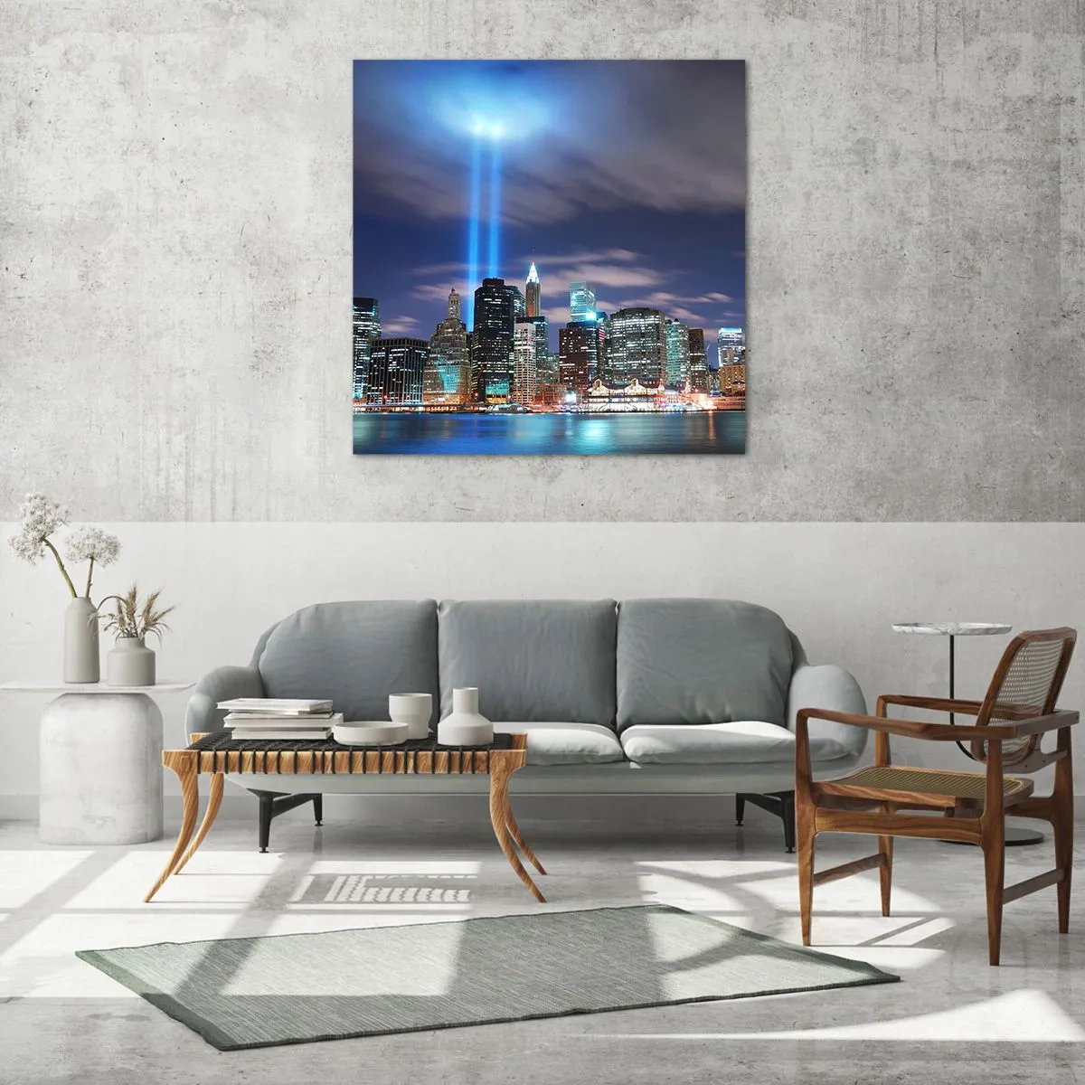 Impression sur verre - Image sur verre - Atteindre le ciel avec la lumière - 60x60 cm