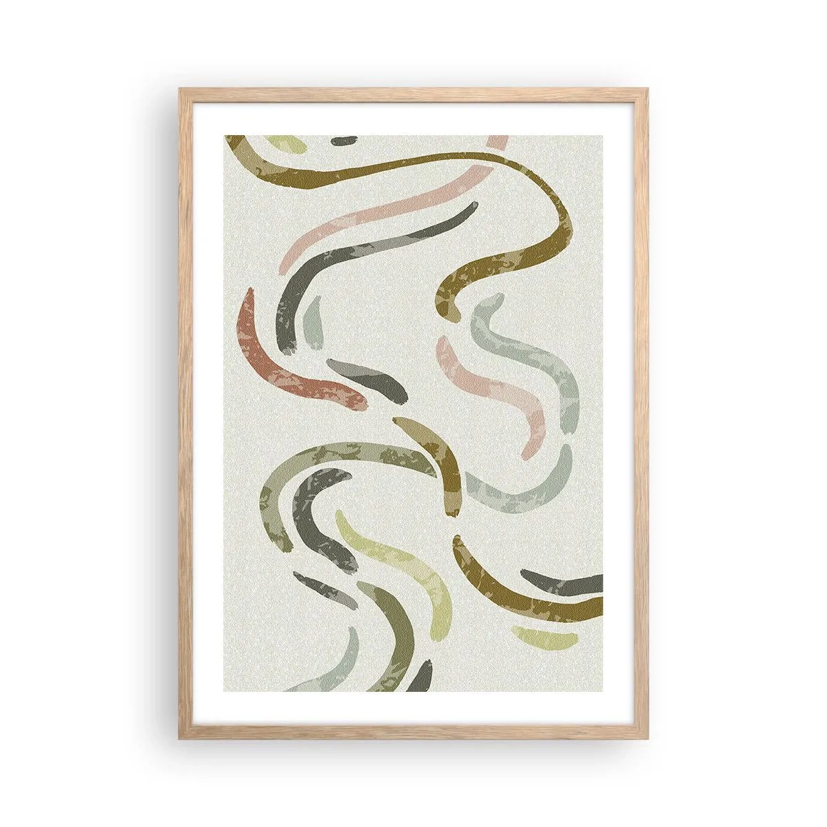 Affiche dans un chêne clair - Poster - Une joyeuse danse de l'abstraction - 50x70 cm