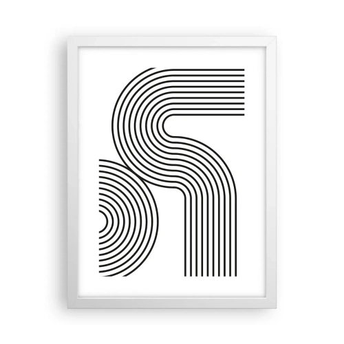 Affiche dans un cadre blanc - Poster - En plein virage - 30x40 cm
