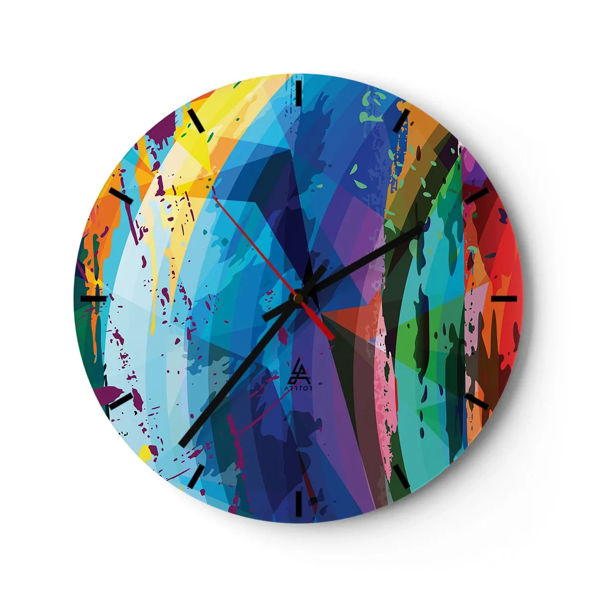 Horloge murale - Pendule murale - Vertiges colorés - 40x40 cm