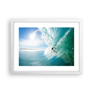 Affiche dans un cadre blanc - Poster - Toujours sur la vague - 40x30 cm