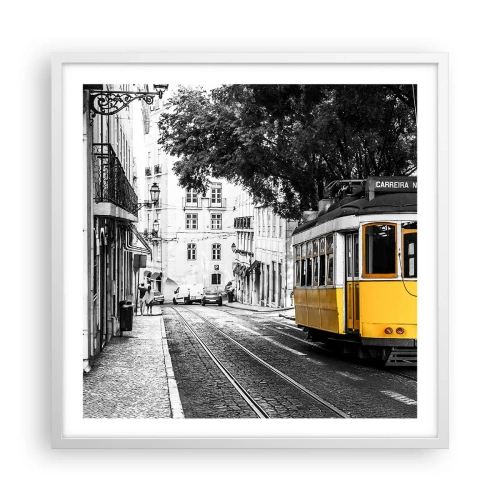 Affiche dans un cadre blanc - Poster - Et du fado en arrière-plan - 60x60 cm