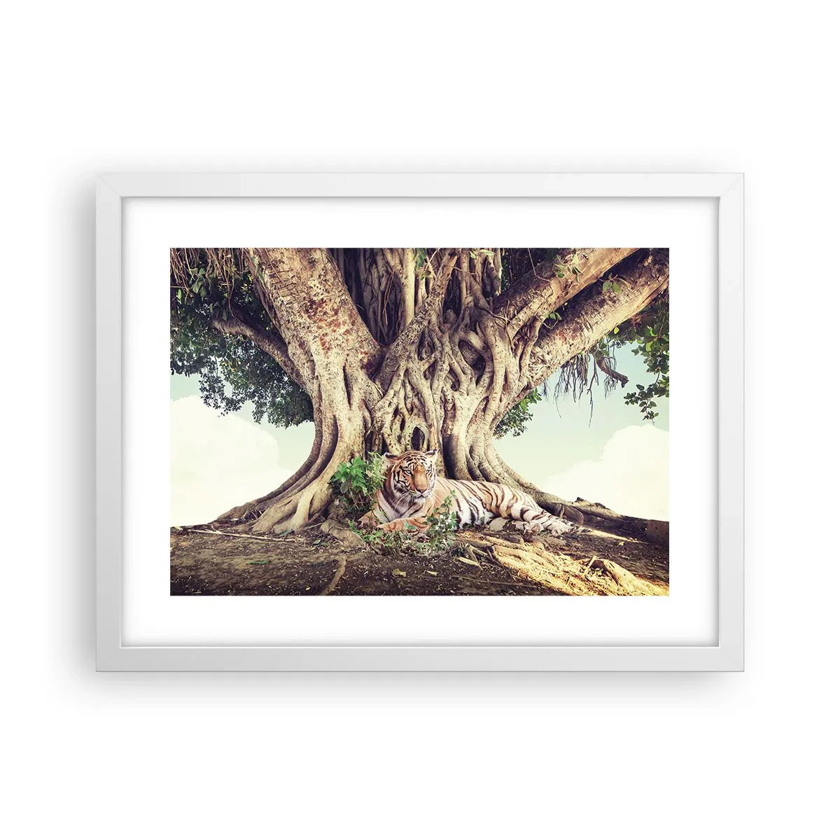 Affiche dans un cadre blanc - Poster - Vue du Livre de la Genèse - 40x30 cm