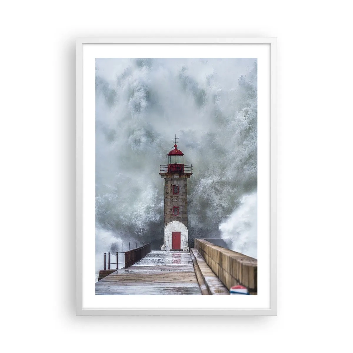 Affiche dans un cadre blanc - Poster - Le rugissement des eaux, le bruit soufflera - 50x70 cm