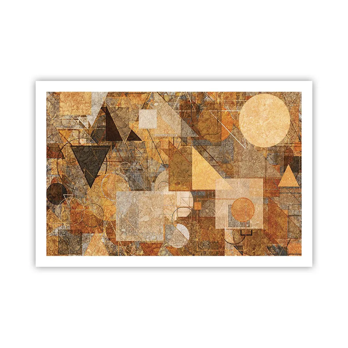 Affiche - Poster - Étude cubique de marron - 91x61 cm