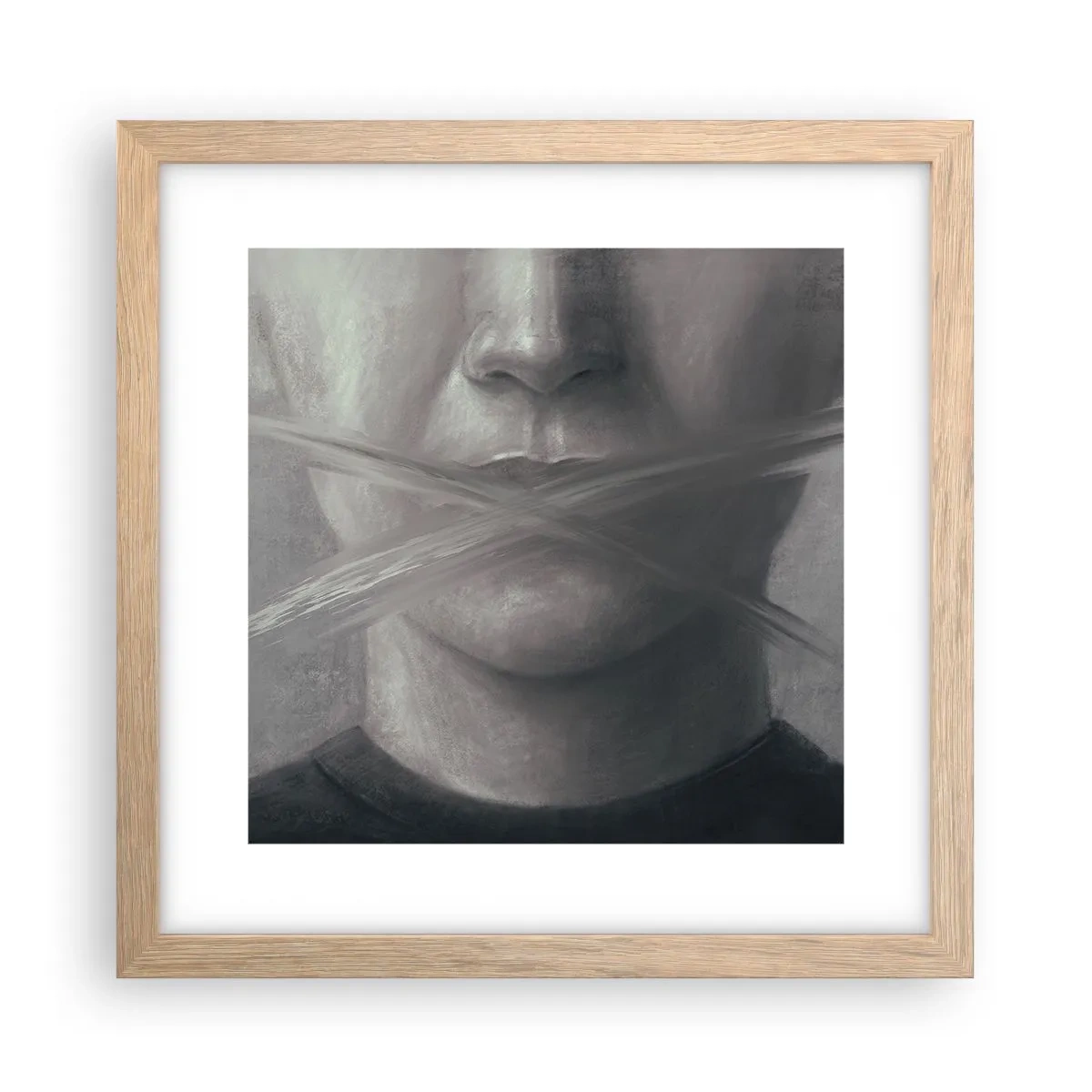 Affiche dans un chêne clair - Poster - Sans mot - 30x30 cm