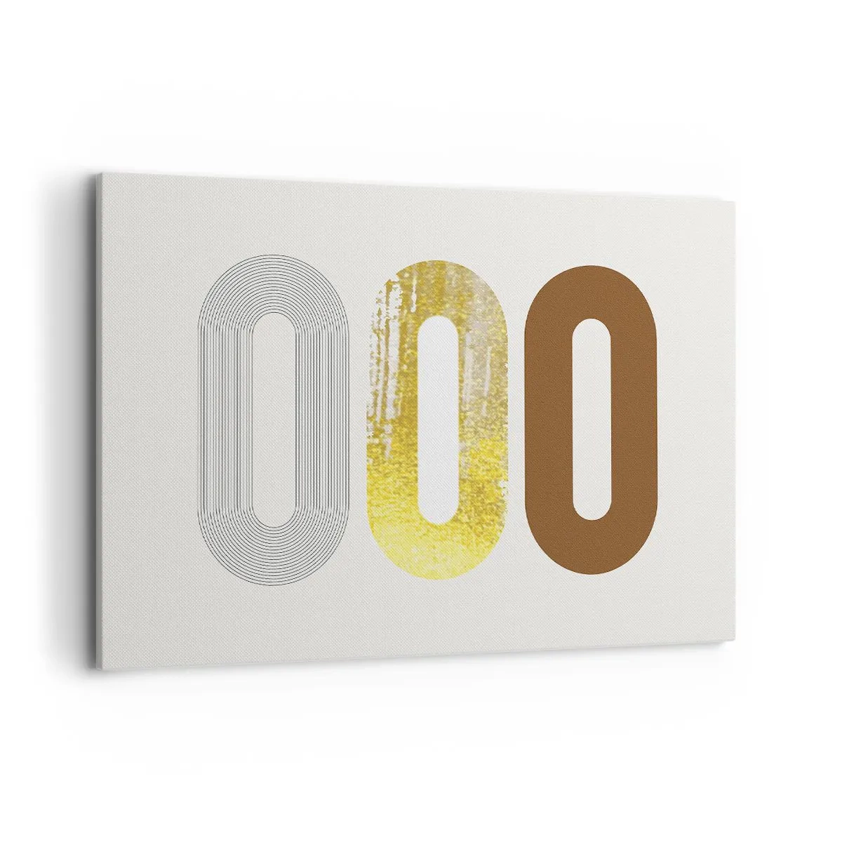 Impression sur toile - Image sur toile - Motif abstrait de trois formes géométriques - 120x80cm - Ooo! - Décoration murale moderne pour le salon et la chambre ARTTOR