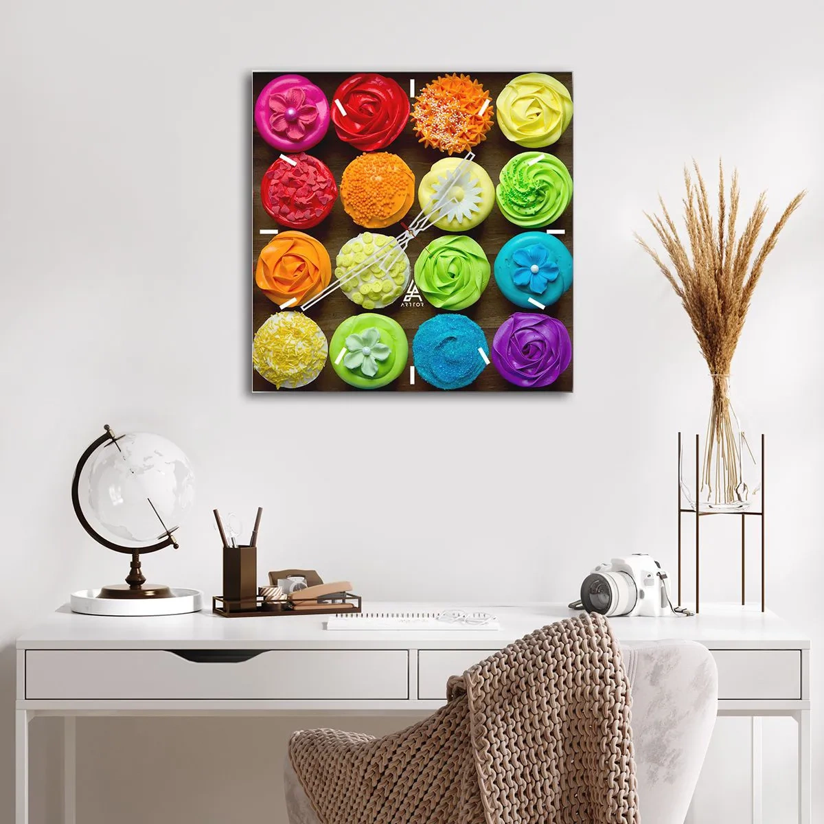 Horloge murale - Pendule murale - Tous différents - tous délicieux - 40x40 cm