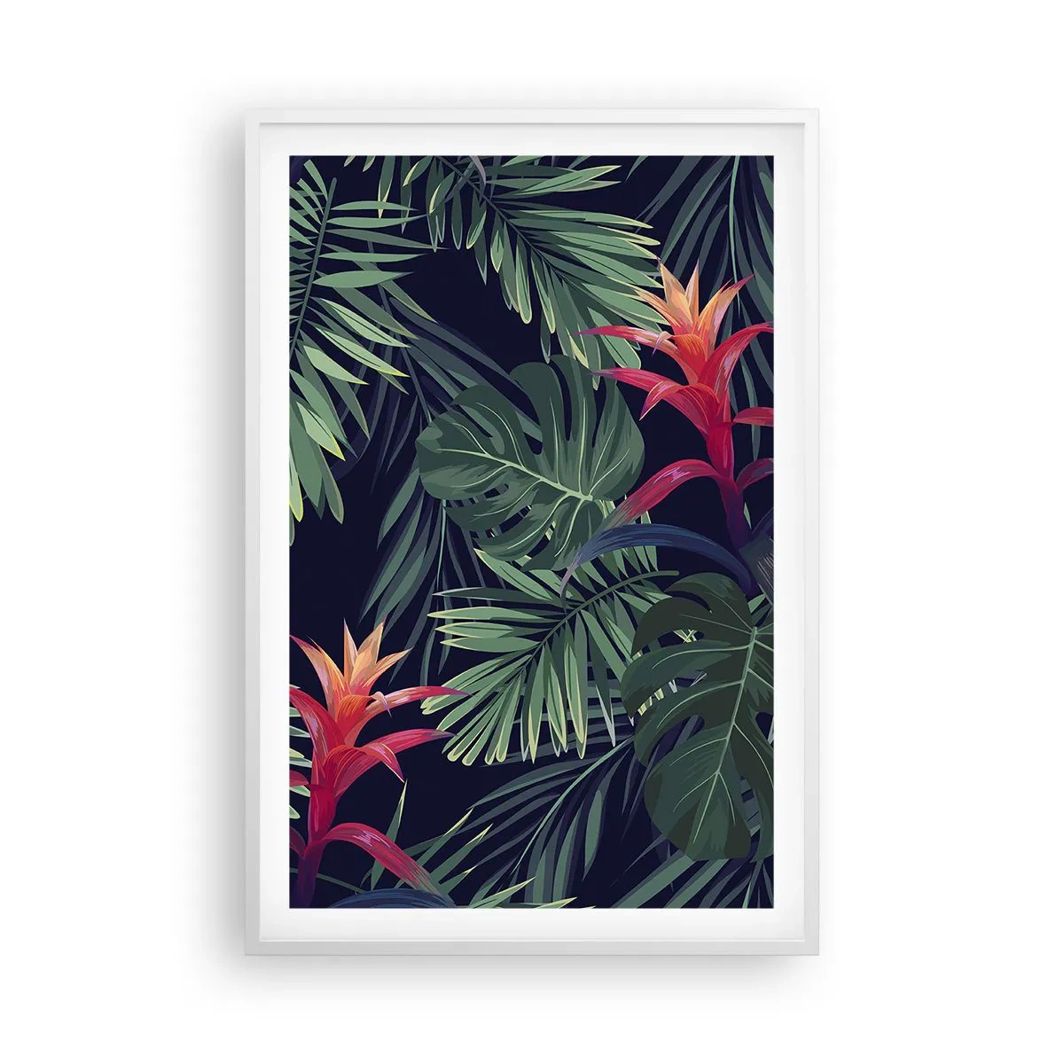 Affiche dans un cadre blanc - Poster - immergé dans la nature - 61x91 cm