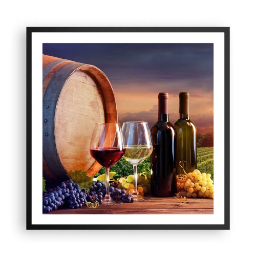 Affiche dans un cadre noir - Poster - Ici la vie a du goût - 60x60 cm