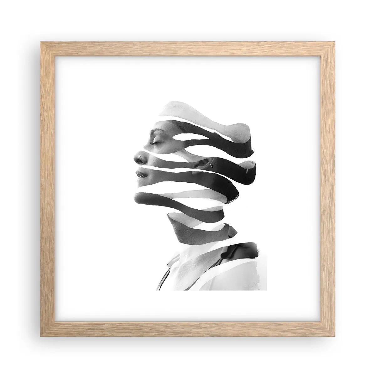 Affiche dans un chêne clair - Poster - Portrait surréaliste - 30x30 cm