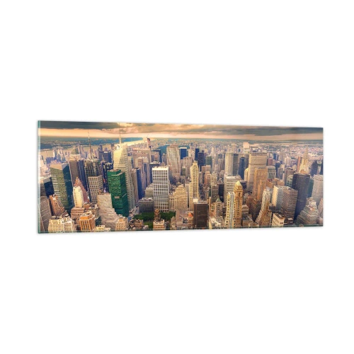 Impression sur verre - Image sur verre - Métropole dorée - 90x30 cm