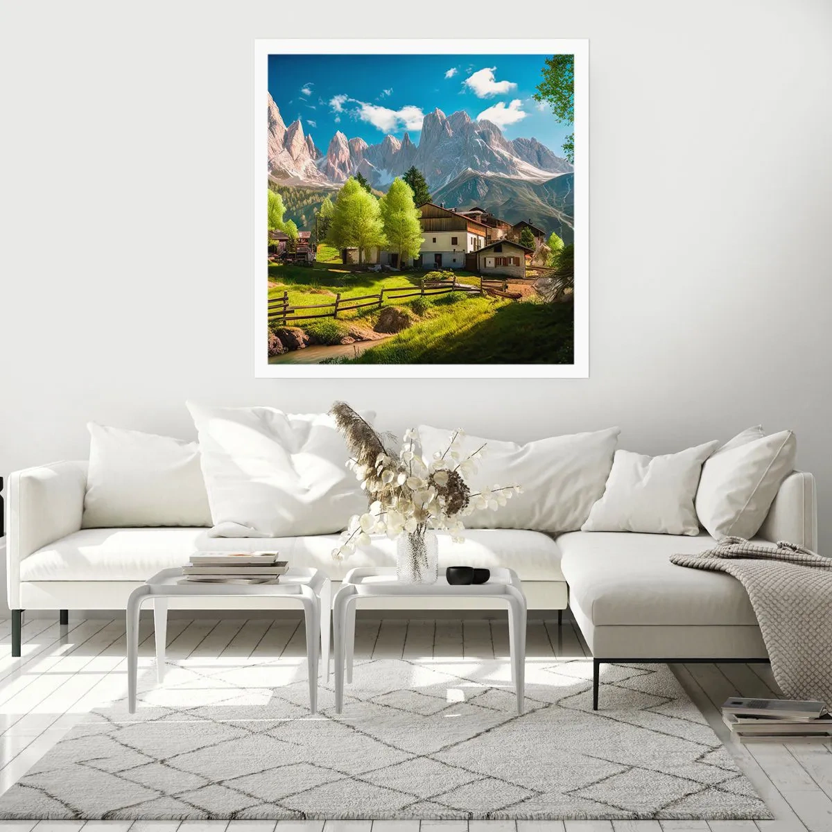 Affiche - Poster - Idylle alpine - 40x40 cm