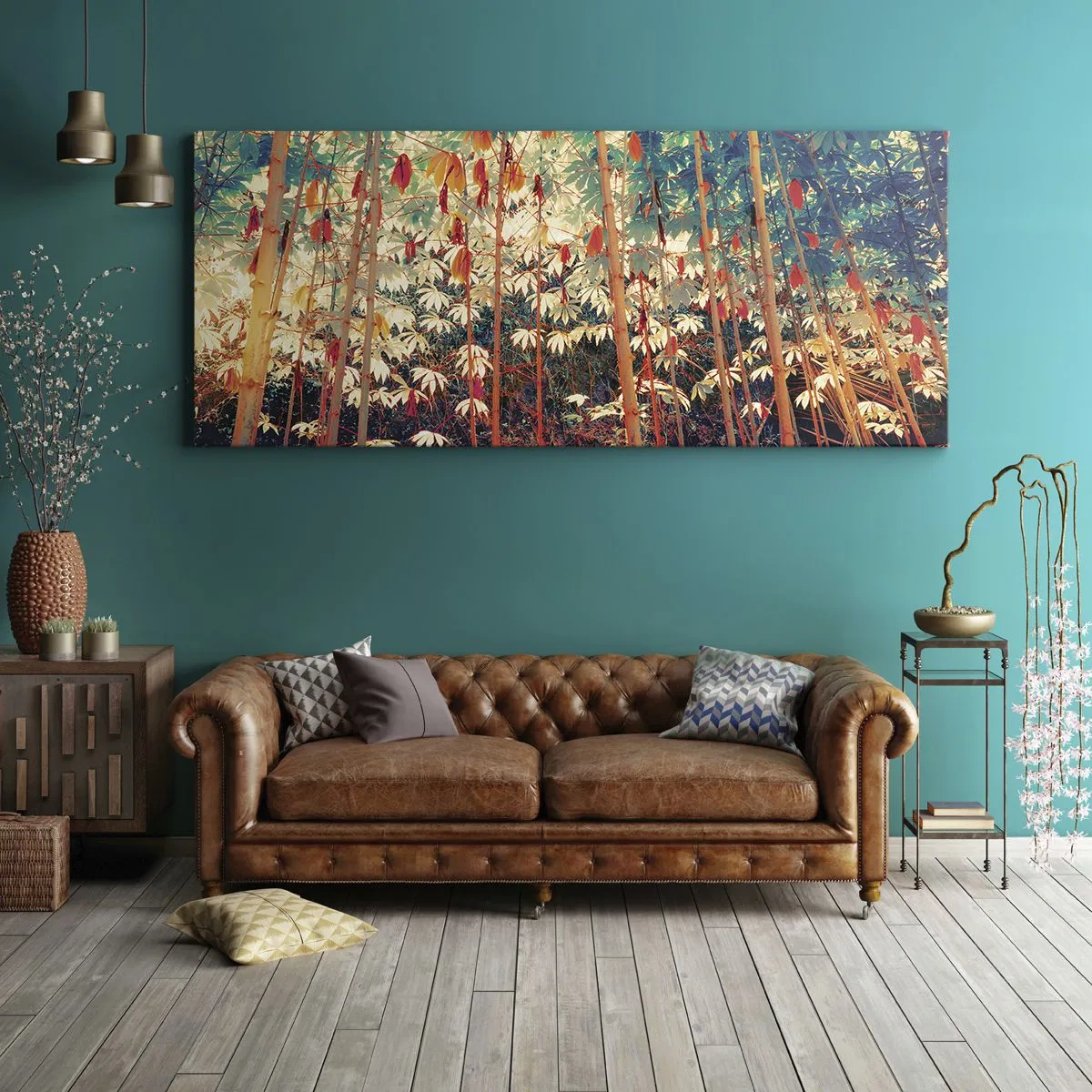 Impression sur toile - Image sur toile - La vie secrète des feuilles - 100x40 cm