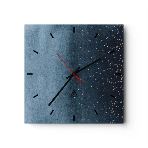 Horloge murale - Pendule murale - Composition - phases bleues - 40x40 cm