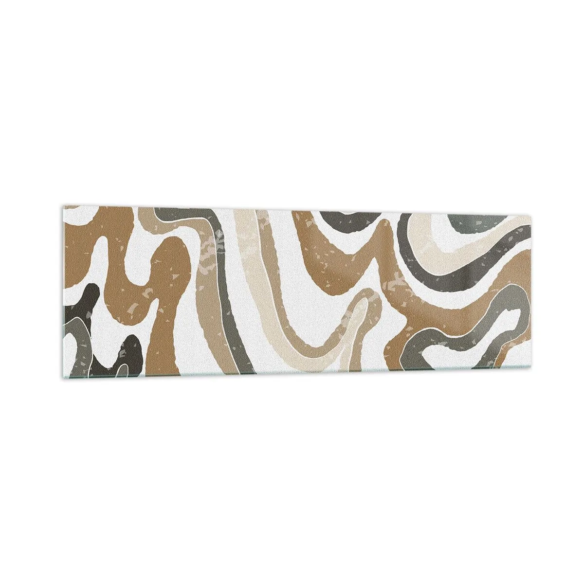 Impression sur verre - Image sur verre - Motifs terreux dans des tons de marron et de vert - 160x50cm - Méandres de couleurs de la terre - Décoration murale moderne pour le salon et la chambre ARTTOR