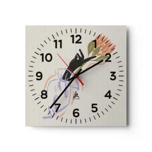 Horloge murale - Pendule murale - Touche fraternelle - 40x40 cm