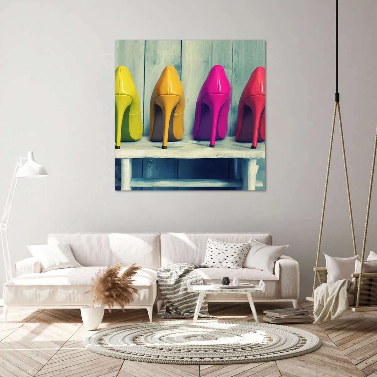 Impression sur toile - Image sur toile - Promenade sur l'arc-en-ciel - 30x30 cm