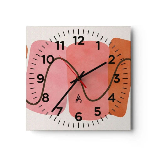 Horloge murale - Pendule murale - mouvement doux des formes - 30x30 cm